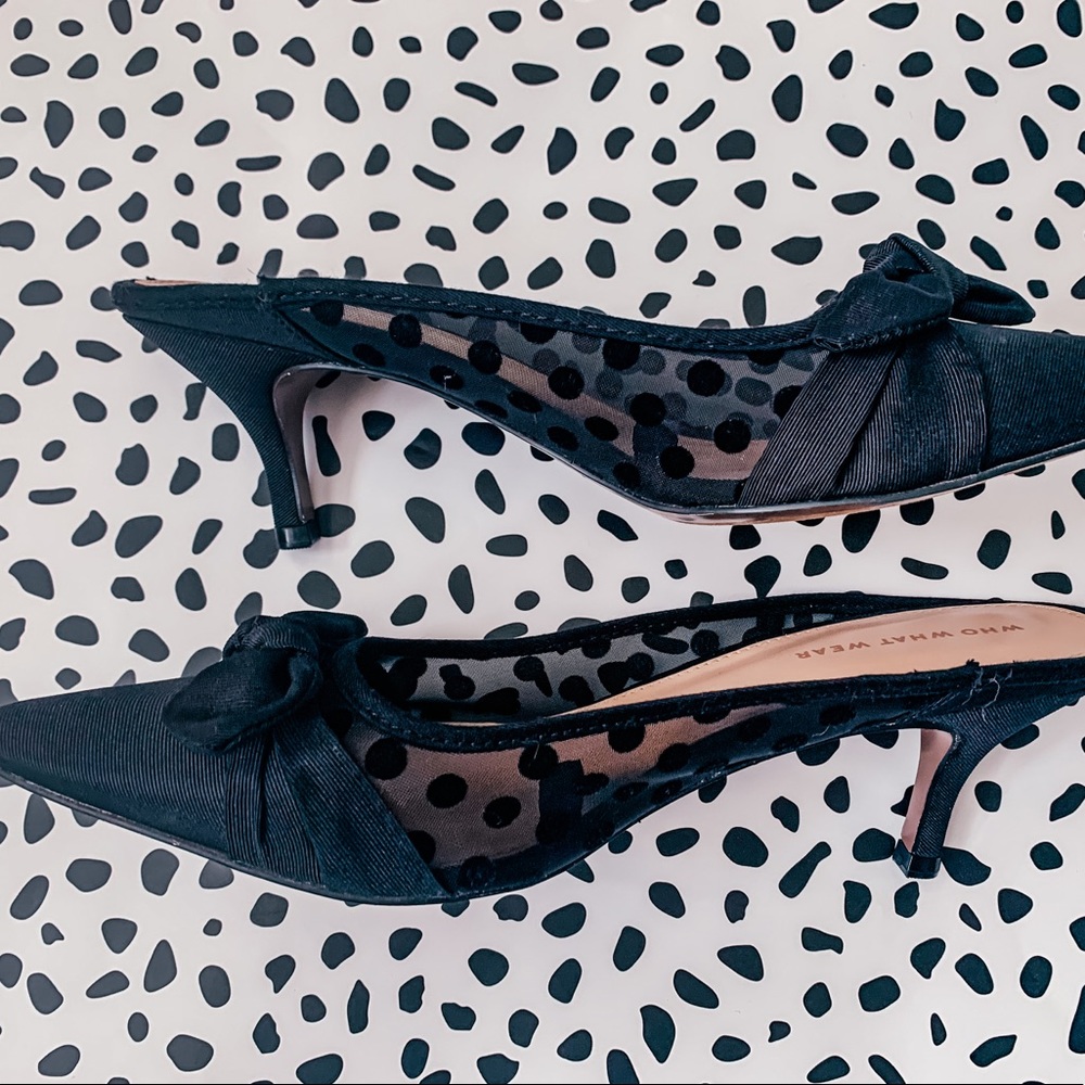 Who What Wear Kitten Polka Dot Heels